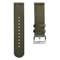 RidgeFlex Two-Piece Military Nylon Watch Strap - Army Green - 22mm