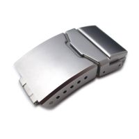18mm, 20mm, 22mm or 24mm Stainless Steel Chamfer double locks Diver Clasp for Watch Band, 6 adjust holes and reformed Flip-Lock, Sandblasted - 15mm