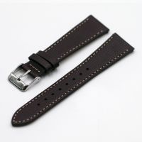 Vintage Epsom Italian Leather Espresso Brown Watch Strap with Quick Release - 21mm