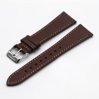 Vintage Epsom Italian Leather Mahogany Brown Watch Strap with Quick Release - 21mm