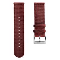 RidgeFlex Two-Piece Military Nylon Watch Strap - Burgundy - 22mm