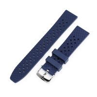 Rhombus Blue FKM Quick Release rubber watch strap, 20mm - 15mm