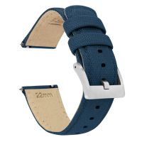 Navy Blue Sailcloth Quick Release Watch Band - 16mm