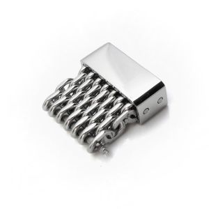 18mm, 20mm, 22mm or 24mm Stainless Steel mesh band extension piece, Polished - 24mm