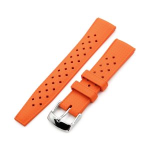Quick Release Tropical-Style FKM rubber watch strap, Orange - 10mm