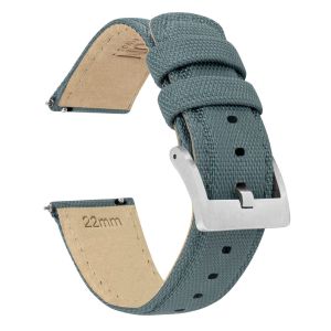 Slate Grey Sailcloth Quick Release Watch Band - 16mm