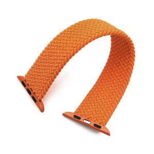 Stretchable Orange Braided Solo Loop Band for Apple Watch 44mm 42mm - 8mm