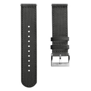RidgeFlex Two-Piece Military Nylon Watch Strap - Dark Grey - 20mm
