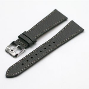 Vintage Epsom Italian Leather Pewter Grey Watch Strap with Quick Release - 21mm