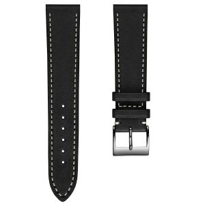 Leuven Cavallo Flat Handmade Horse Leather Watch Strap - Black - 16mm