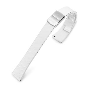 FKM32 Off White Rubber Quick Release Watch Band, Deployment Clasp - 16mm