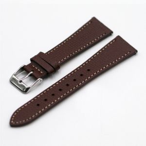 Vintage Epsom Italian Leather Mahogany Brown Watch Strap with Quick Release - 21mm