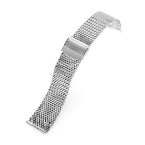 20mm, 22mm Tapered Milanese Wire Mesh Band, Polished - 16mm