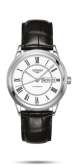 Flagship 38.5 Day Date Stainless Steel / White Roman / Strap